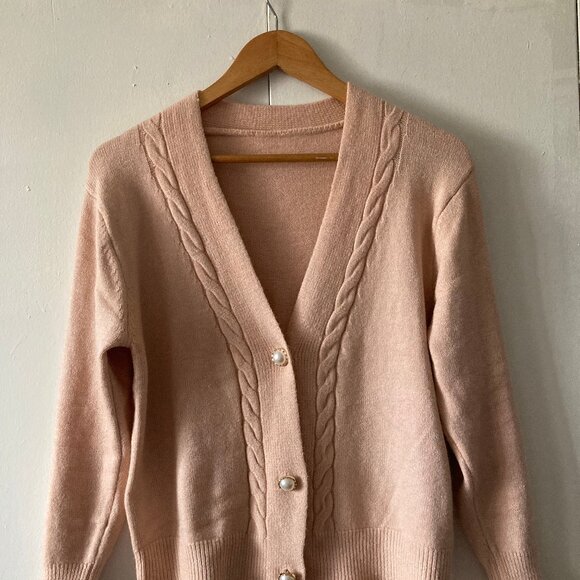 Braided Pink Cardigan - Picture 8 of 12